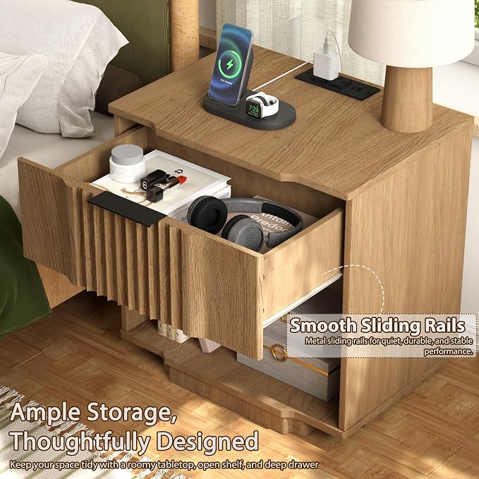 Yechen Fluted Nightstands Set of 2 - Image 6