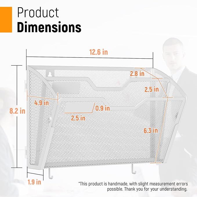 Docnest 3 Pack 2 Tier Mesh Wall File Holders - Image 2