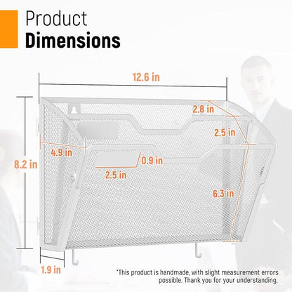 Docnest 3 Pack 2 Tier Mesh Wall File Holders - Image 2