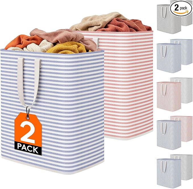 Lifewit 2 Pack Laundry Basket 100L Each, Collapsible Clothes Hamper by Lifewit