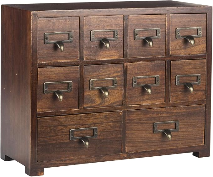 Traditional Card Catalog Solid Wood Small Chinese Medicine Small Curio Cabinet by PrimoSupply