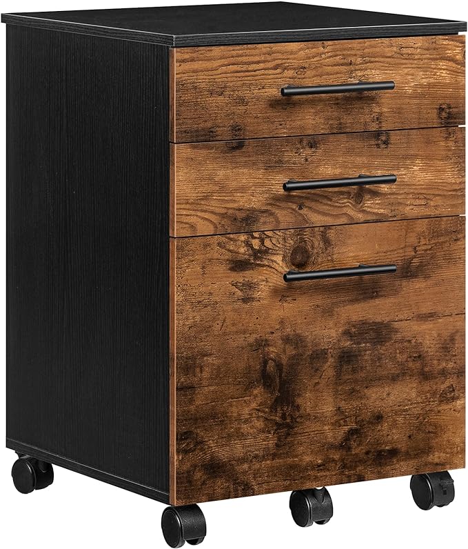HOOBRO 3-Drawer File Cabinet, Wooden Under Desk Filing Cabinet, fits A4/Letter by HOOBRO