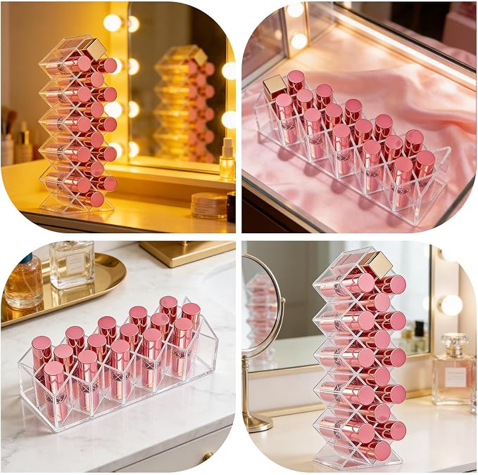 Rollerball Perfume Organizer, 16Slots Roller Bottles Holder, Stackable Makeup - Image 6