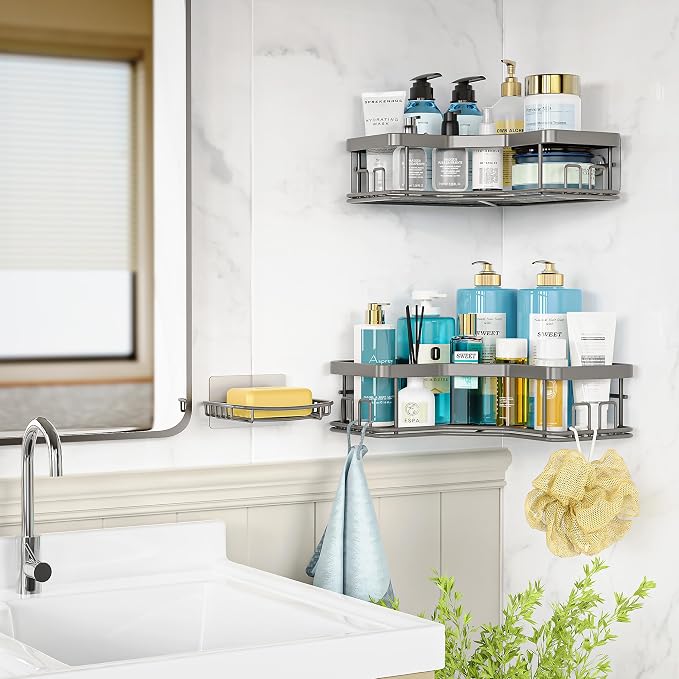 MAXIFFE 3 Pack Corner Shower Caddy - Image 3