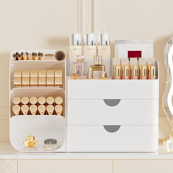 Makeup Organizer with 2 M Drawers & Brush Holders - Image 2
