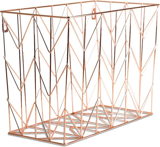 U Brands Hanging File Desk Organizer, Rose Gold Wire Metal by UBrands
