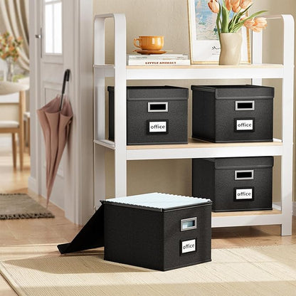 File Organizer Box with Lids, Collapsible File Folder Organizer | File Box with - Image 2