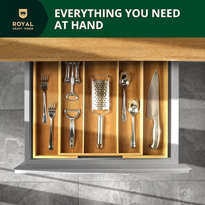 ROYAL CRAFT WOOD Luxury Bamboo Kitchen Drawer Organizer - Image 4