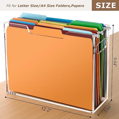 DINGHUO Acrylic Hanging File Organizer Box, File Holder - Image 2