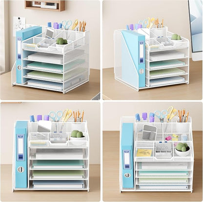 Lavatino Desk Organizer with File Holder-White - Image 7