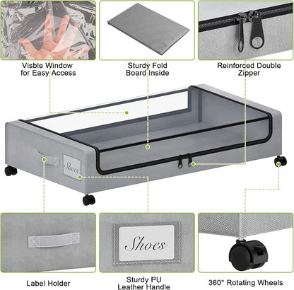 Tututry Under Bed Storage with Wheels, XXL 60L Under the Bed Storage Bins - Image 4