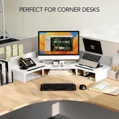 AMERIERGO Dual Monitor Stand Riser- 3 Shelf Screen Stand - Image 6