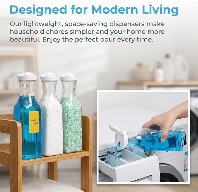 Goaste 4 Pack Laundry Detergent Dispenser, 54oz Laundry Soap Dispenser Bottle - Image 6