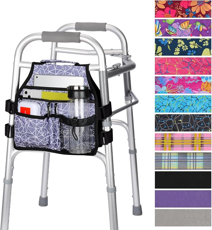 supregear Side Walker Bag, Walker Accessories Bag w/Cup Holder, Folding Walker by SupreGear