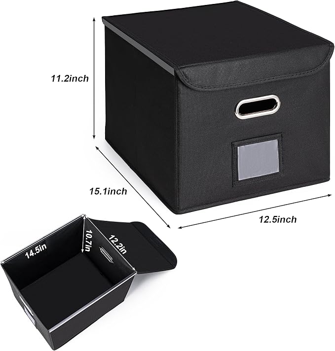 CADONO File Organizer Box with Lid, Large Hanging File Folder Organizer with - Image 2