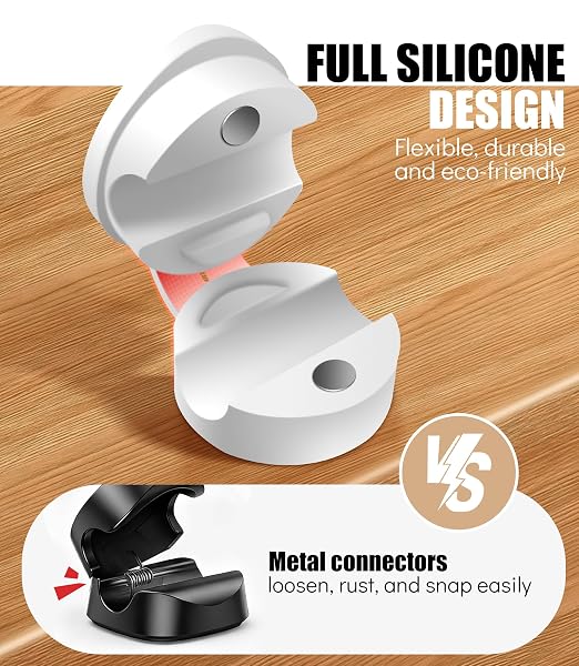 6 Pack Silicone Cord Organizer, Adjustable Magnetic Cable Clips, Strong - Image 3