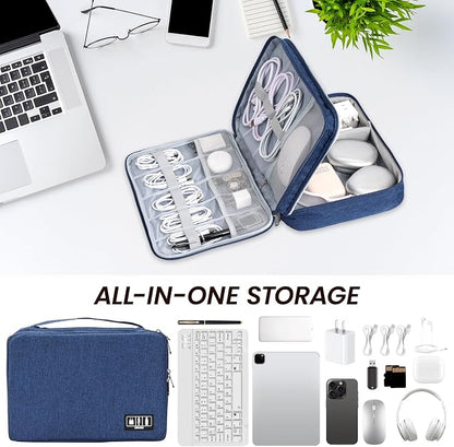 Large Electronic Organizer Travel Case, Double Layer Tech Pouch - Image 6