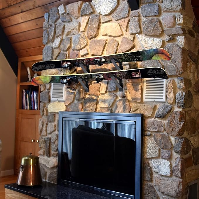 Poskad Snowboard Wall Mount Rack, Adjustable Storage Layers Space Saving Design - Image 6