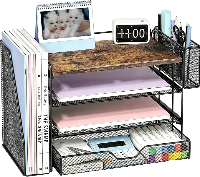 OPNICE Desk Organizer, 4-Tier Desktop File Organizer by OPNICE