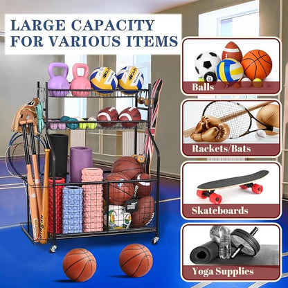 Mythinglogic Sports Equipment Garage Organizer, Garage Ball Storage - Image 2