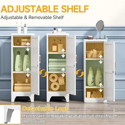46"H White Metal Locker Set of 2, Small Locking Cabinet - Image 5