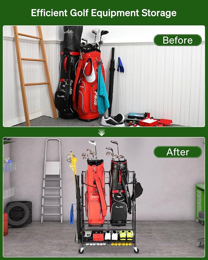 Golf Bag Storage Garage Organizer - Image 5