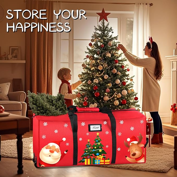 Christmas Tree Storage Bag, Fits Up to 9Ft Xmas Disassembled Tree, Heavy Duty - Image 7