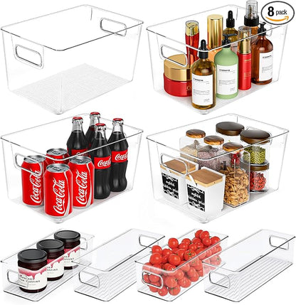 Clear Plastic Storage Bins 8 Pack by SKTKSE