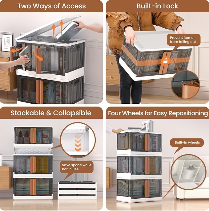 LCG 3-Tier Foldable Plastic Storage Bins - Image 4