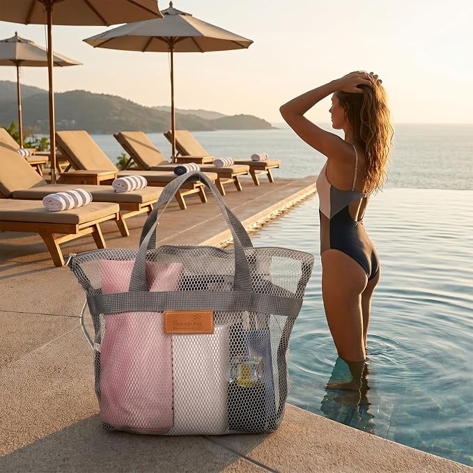 KALIONE Mesh Shower Caddy Bag, Portable Gym Shower Bag, Quick Dry Hanging - Image 3