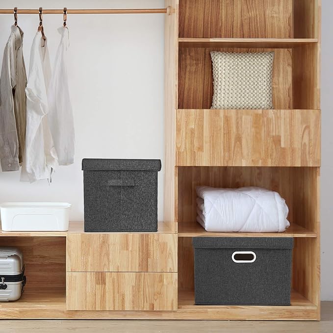 TYEERS Large Storage Bins with Lids, Collapsible, Fabric Storage Boxes - Image 4