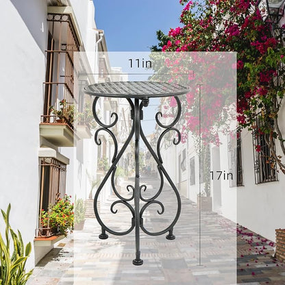 NAKUPE Plant Stand Indoor & Outdoor Flower Pot Stand 17" Tall Metal Plant Table - Image 3