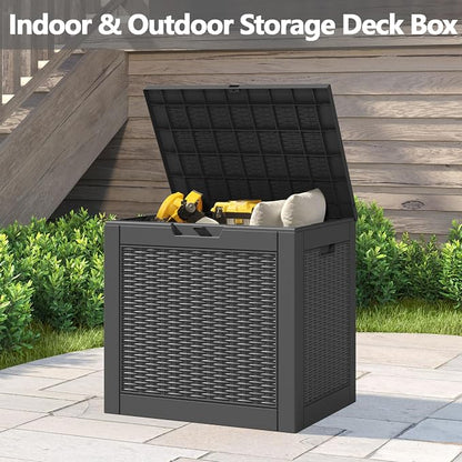 31 Gallon Deck Box, Resin Outdoor Storage Box, Waterproof and UV Resistant Deck - Image 3