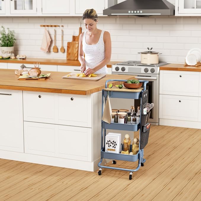 DTK 3 Tier Metal Utility Rolling Cart - Image 7