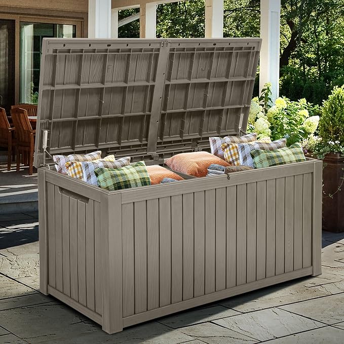 YITAHOME 220 Gallon Large Outdoor Storage XL Deck Box w/Divider - Image 2