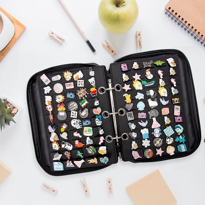 Enamel Pin Display Pages Pin Carrying Case, Pins Collection Storage Organizer - Image 7