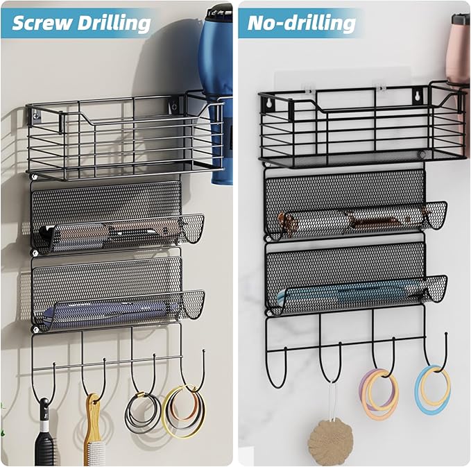 VITVITI Metal Hair Tool Organizer Wall Mount, Hair Dryer Holder - Image 4