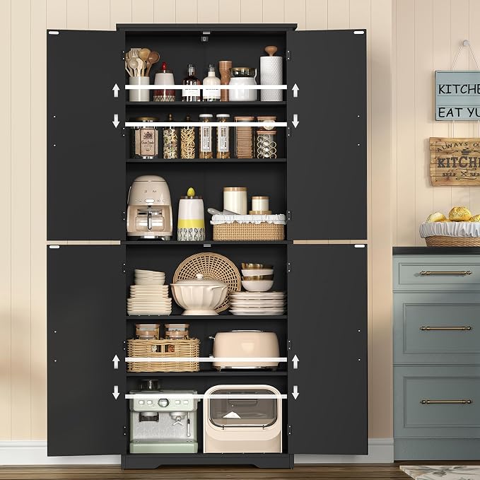 TEENFON Tall Storage Cabinet, Kitchen Cabinet - Image 3