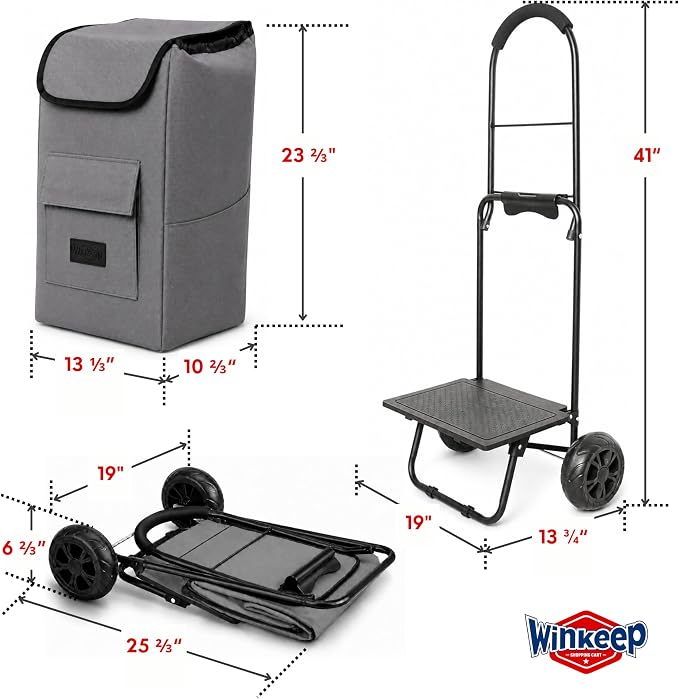 Shopping Cart, Super Loading Grocery Trolley, 220 lbs Capacity, Foldable Cart - Image 3