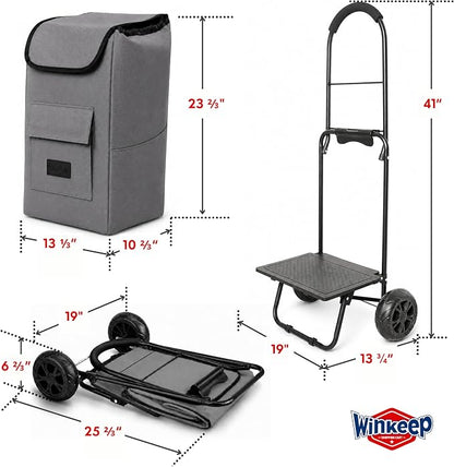 Shopping Cart, Super Loading Grocery Trolley, 220 lbs Capacity, Foldable Cart - Image 3