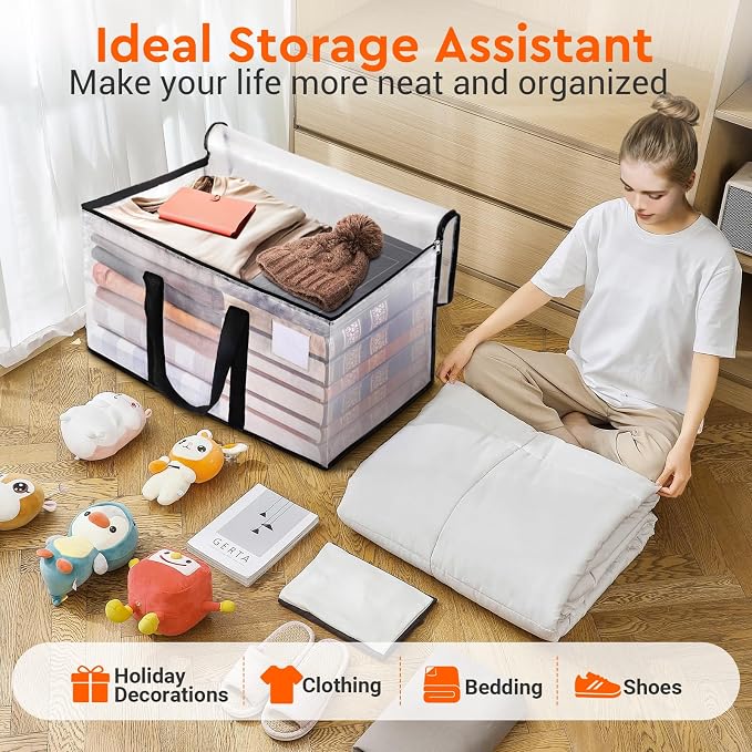 BlissTotes 4-Pack Heavy Duty Extra Large Clear Moving Bags, Reinforced Handles - Image 6