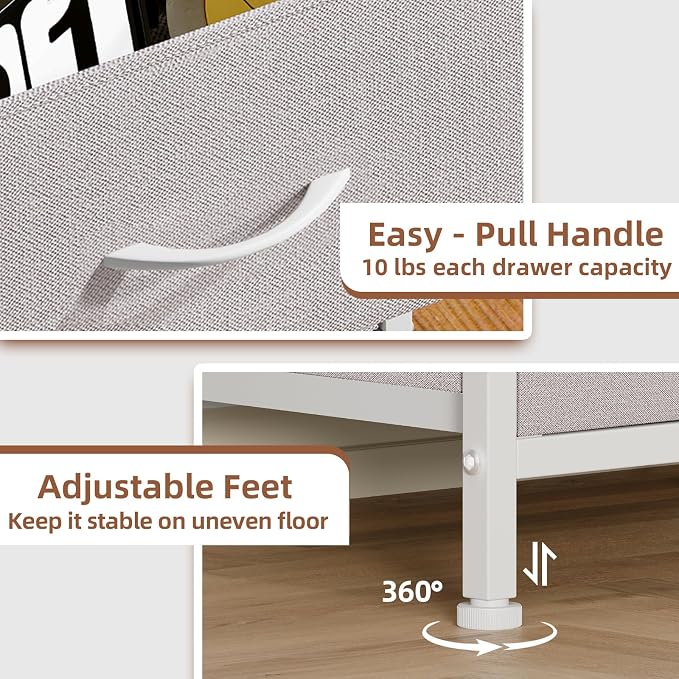 Somdot Tall Dresser for Bedroom, 6 Drawer Storage Cabinet, Ash Grey | Storage - Image 7