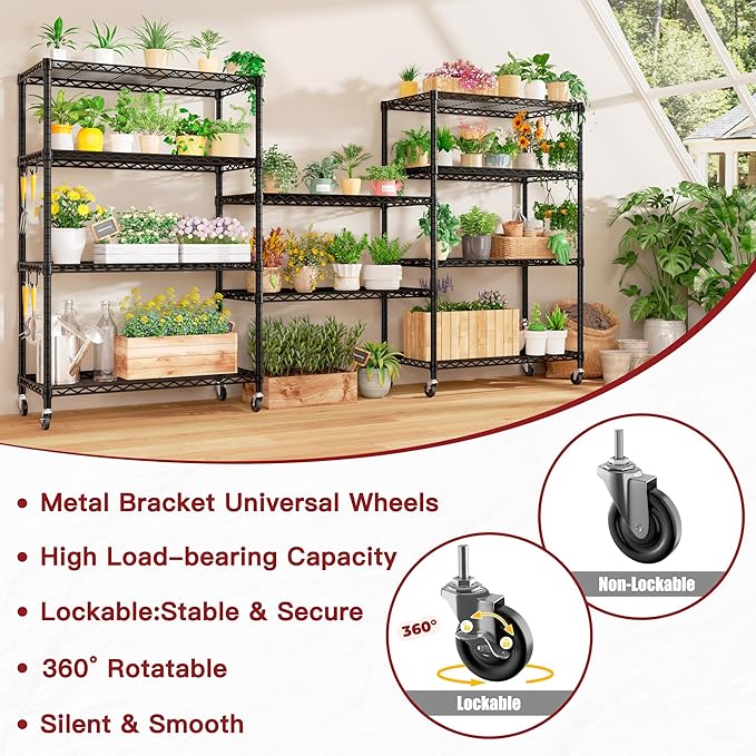 PrimeZone 4 Packs 36" W x 16" D x 79" H Wire Storage Shelves - Image 8