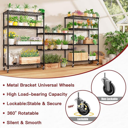PrimeZone 74''H Wire Shelving 1250lbs 5 Tier Storage Shelves - Image 7