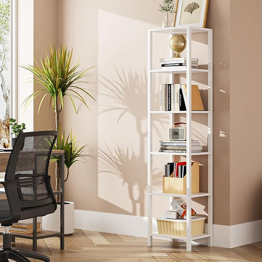 TUTOTAK Bookshelf, 6-Tier Tall Narrow Book Shelf by ChoosetutotakFurnitureBuildYourCozyHome