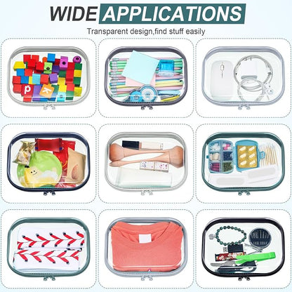 Sanwuta 6 Pcs Clear Hard Zipper Case Hard Plastic Zipper Pouches Transparent - Image 7