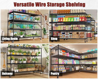 PrimeZone 60" W x 24" D x 76" H Heavy Duty Wire Storage Shelves - Image 9