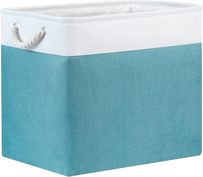 Bidtakay Storage Baskets Extra Large 17x12x15 In Teal Blue Nursery Toy Baskets - Image 9