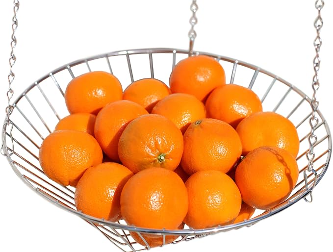 Deco Brothers Hanging Fruit Basket, Chrome | Adjustable & Separable Baskets - Image 2