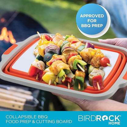 BIRDROCK HOME Collapsible Large BBQ Prep Tub w/Cutting Board, Portable Silicone - Image 2
